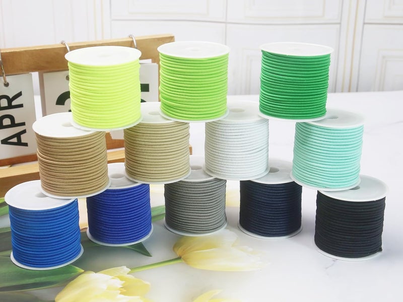 ZHFMLY 12rolls Colored Elastic Stretch String 2mm Blue Elastic Round Beaded Cord for Pony Silicone Bubble Beads Large Hole Bead Keychain Bracelet Small Bungee Shock Cord for DIY Crafts & Sewing 300ft(ZH170) - Image 4